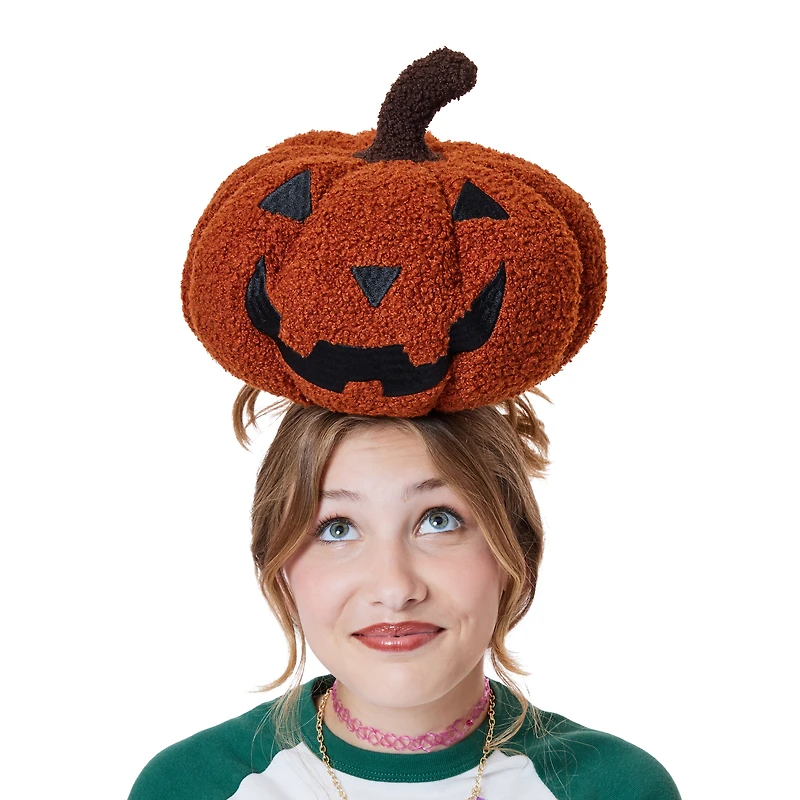 faux sherpa pumpkin pillow 9in x 7.87in