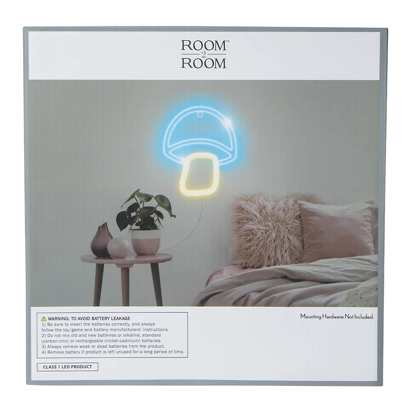 mushroom LED wall light 8.3in x 7.3in