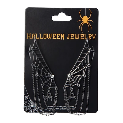 Spiderweb Cuff Dangle Earrings