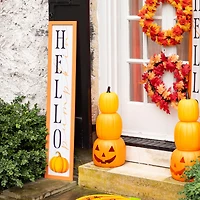 'hello pumpkin' fall porch board sign 48in