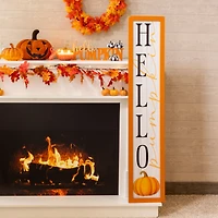 'hello pumpkin' fall porch board sign 48in