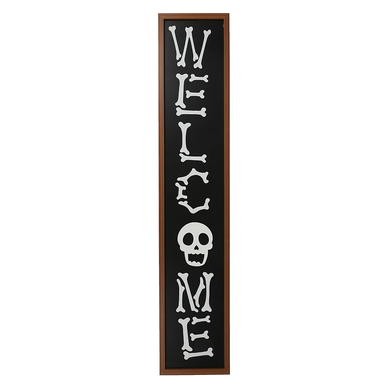 skeleton welcome porch board sign 48in