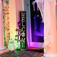 skeleton welcome porch board sign 48in