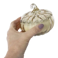 glass pumpkin candle