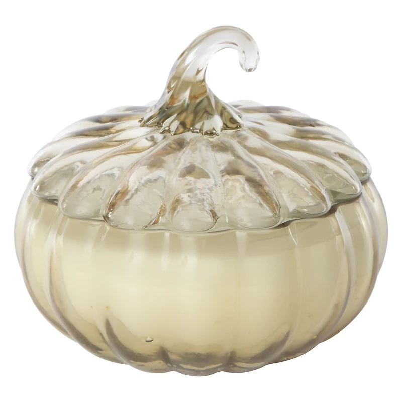 glass pumpkin candle