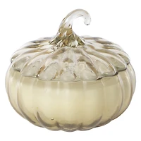 glass pumpkin candle