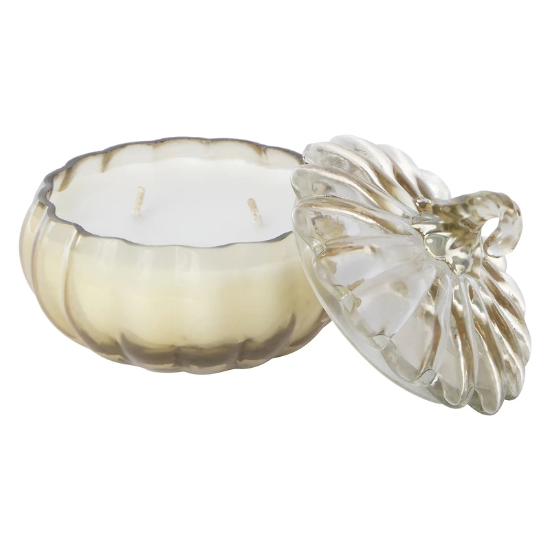 glass pumpkin candle