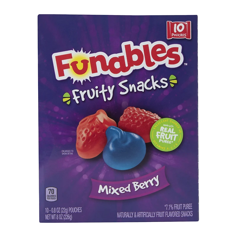 funables™ mixed berry fruity snack packs 10-count