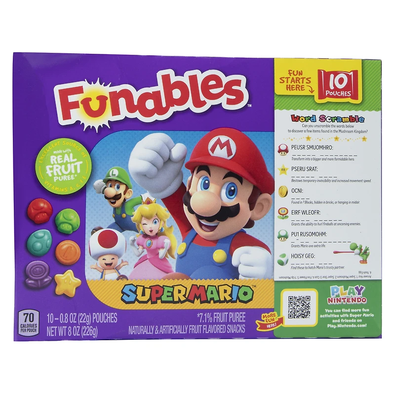 funables™ super mario™  fruity snack packs 10-count