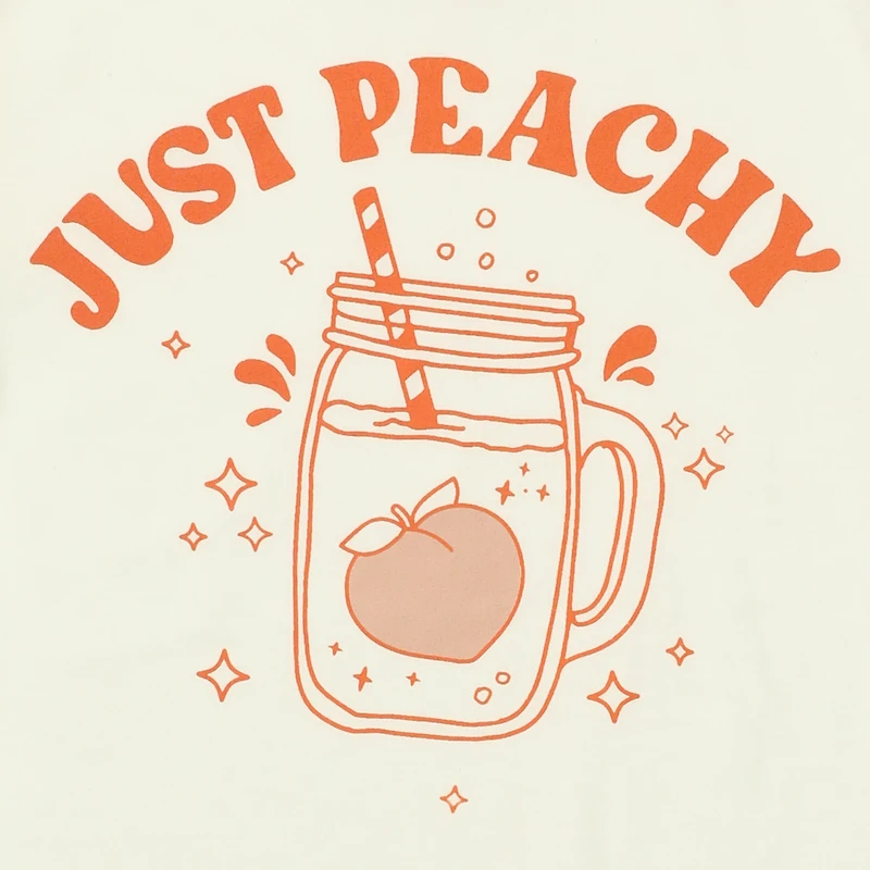 juniors ‘just peachy’ drink graphic tee