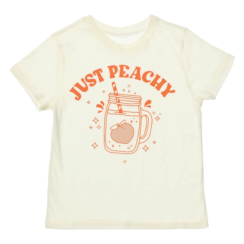 juniors ‘just peachy’ drink graphic tee