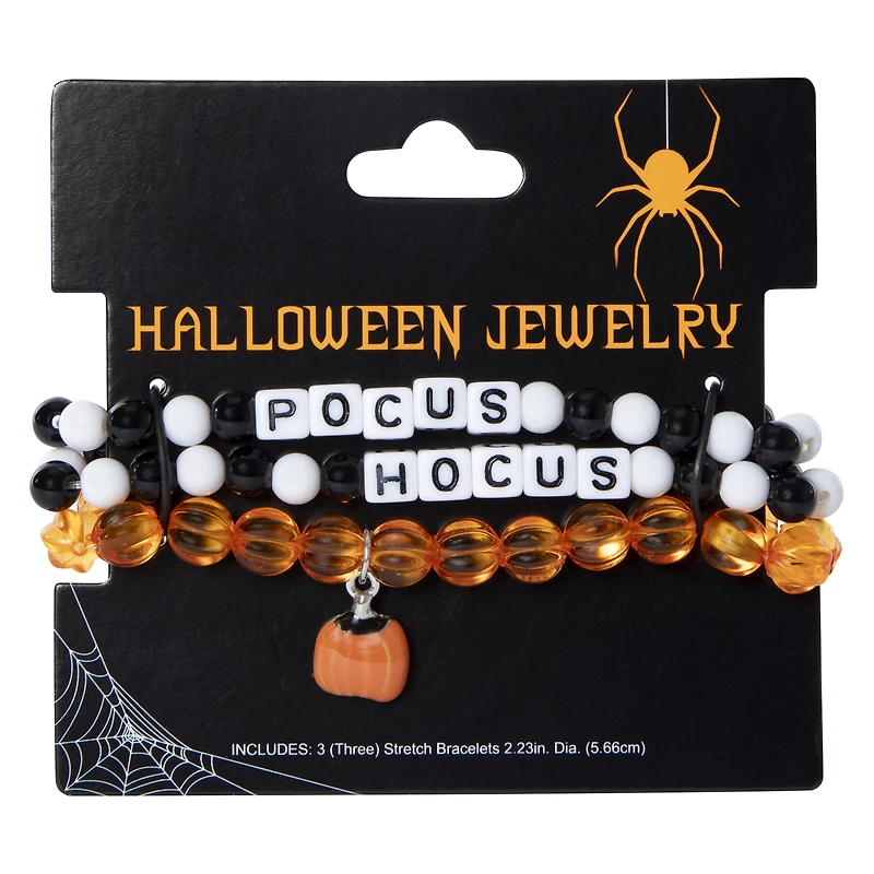 halloween bead bracelets 3-piece set