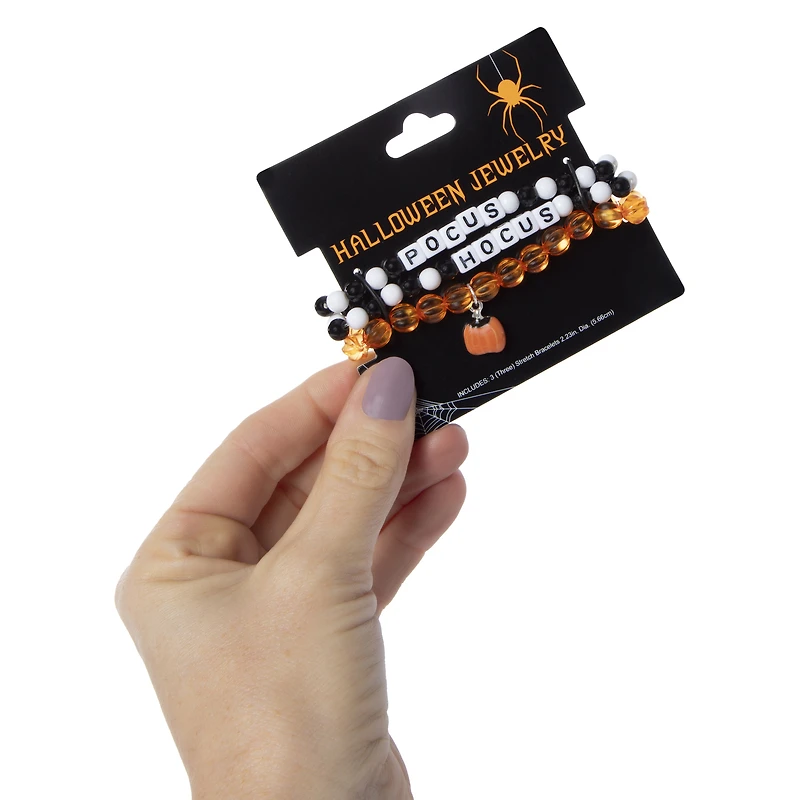 halloween bead bracelets 3-piece set