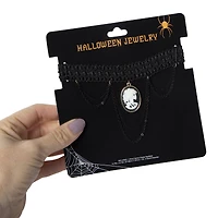 halloween silhouette necklace