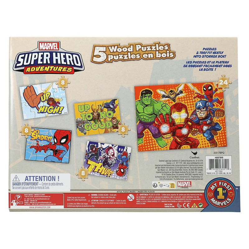 marvel® super hero adventures 5 wood puzzles set