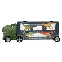 dino transporter truck with 4 dinosaur figures