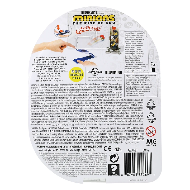 minions: the rise of gru™ splat 'ems™ mini figures
