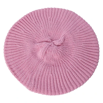 ribbed knit beret hat