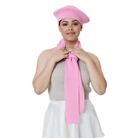 ribbed knit beret hat