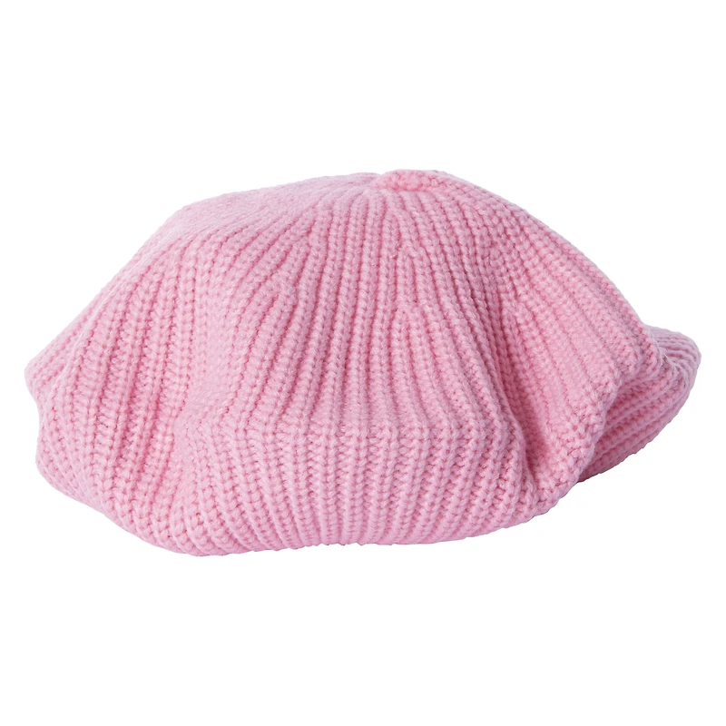 ribbed knit beret hat