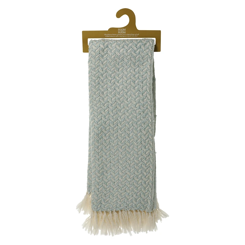 handwoven herringbone throw blanket 40in x 50in