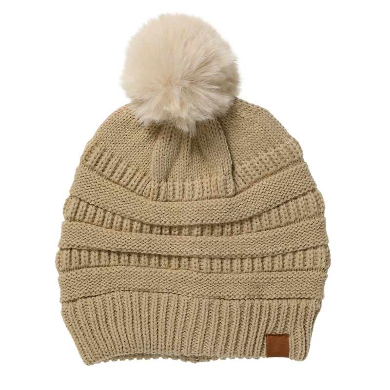 pom sweater knit beanie