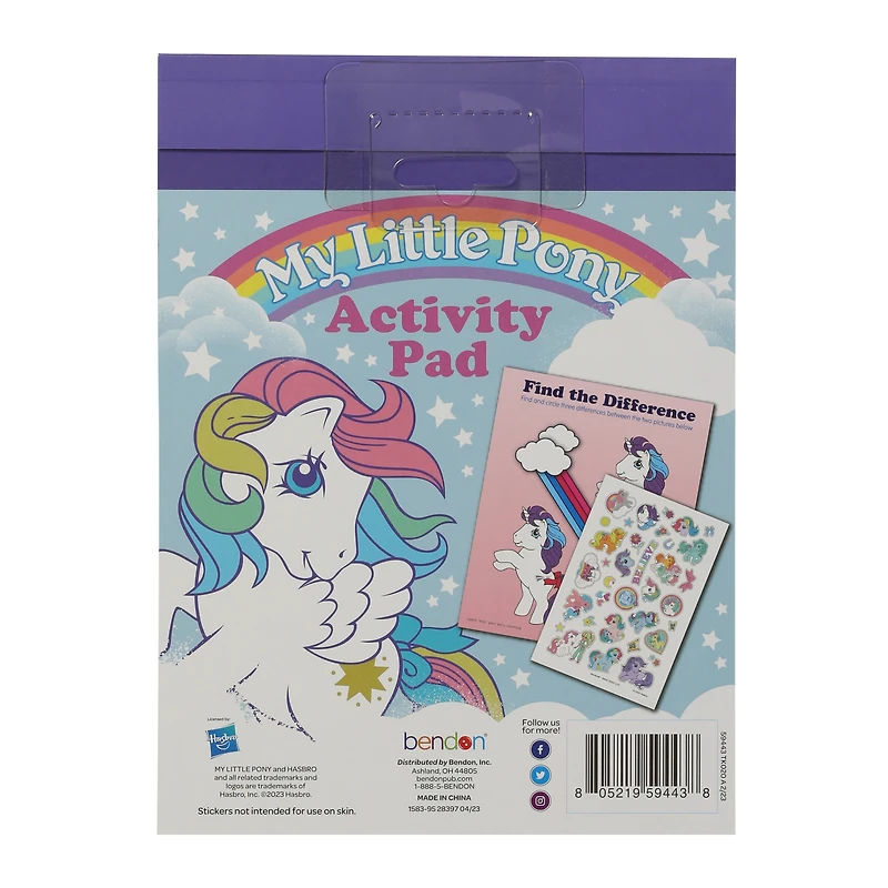 retro my little pony® activity pad with over 30 puffy stickers