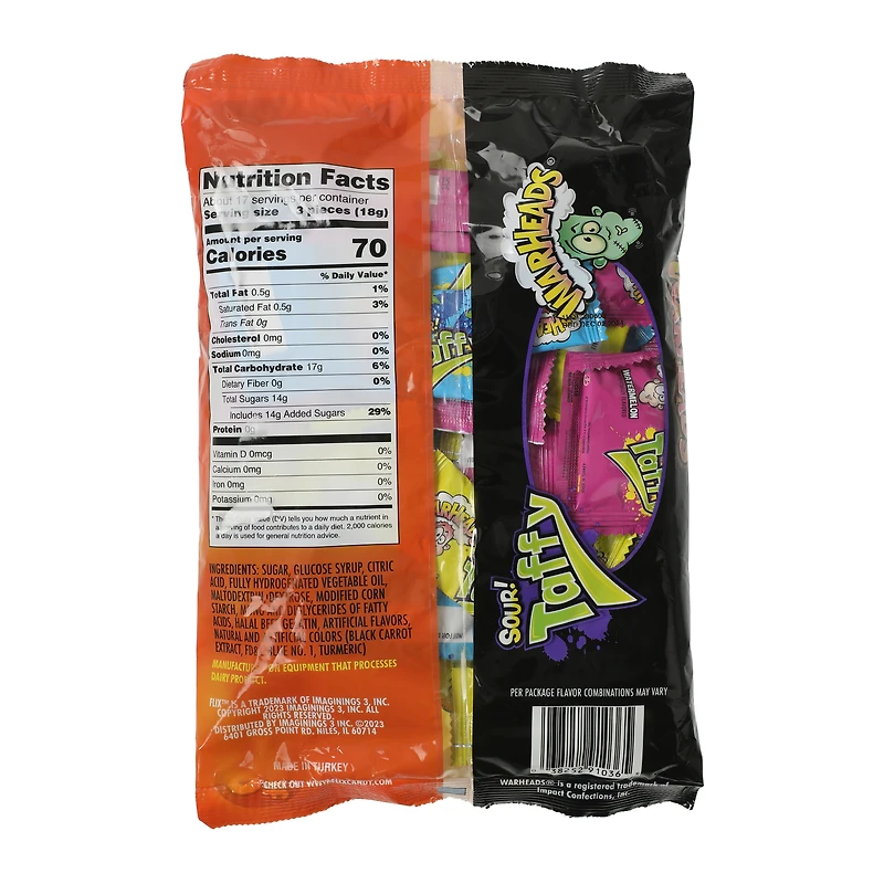 warheads® sour taffy halloween candy 50-count