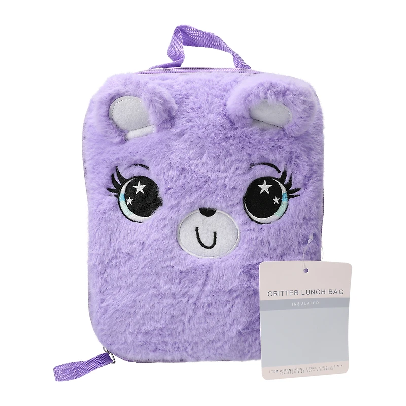 plush animal lunch bag