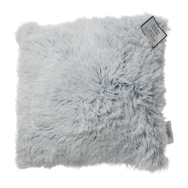 dip-dye plush faux fur throw pillow 16in