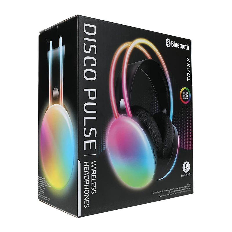 disco pulse LED bluetooth® headphones with mic