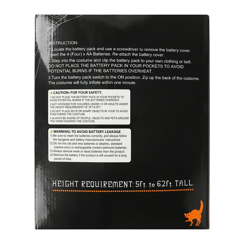 inflatable dinosaur skeleton costume 6.8ft