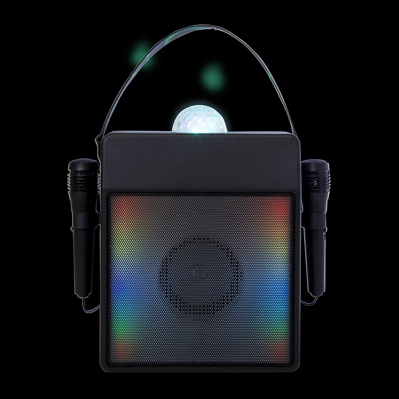 LED bluetooth® wireless karaoke speaker with 2 microphones