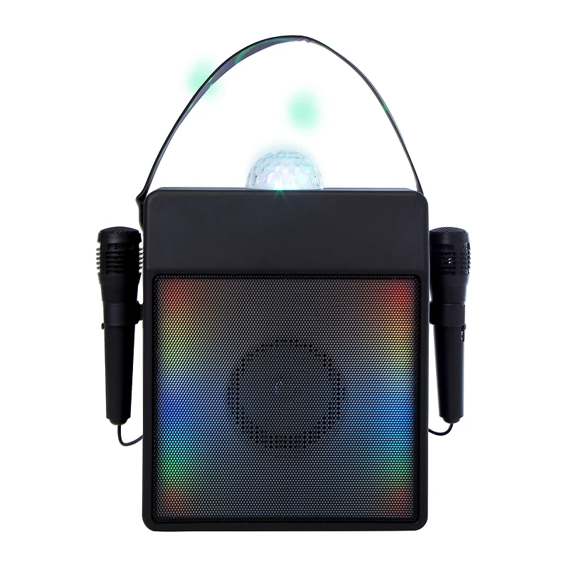 LED bluetooth® wireless karaoke speaker with 2 microphones