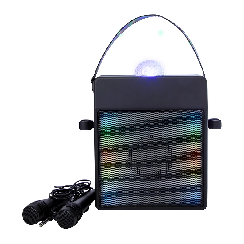 LED bluetooth® wireless karaoke speaker with 2 microphones