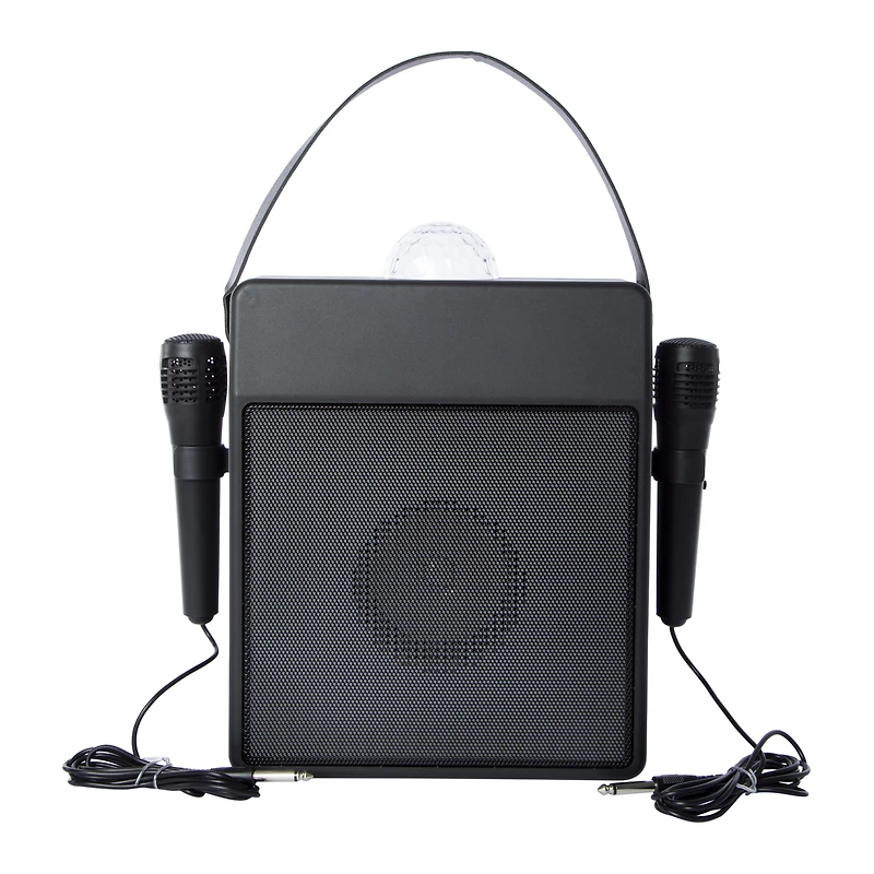 LED bluetooth® wireless karaoke speaker with 2 microphones