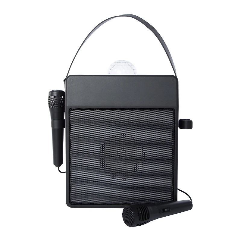 LED bluetooth® wireless karaoke speaker with 2 microphones