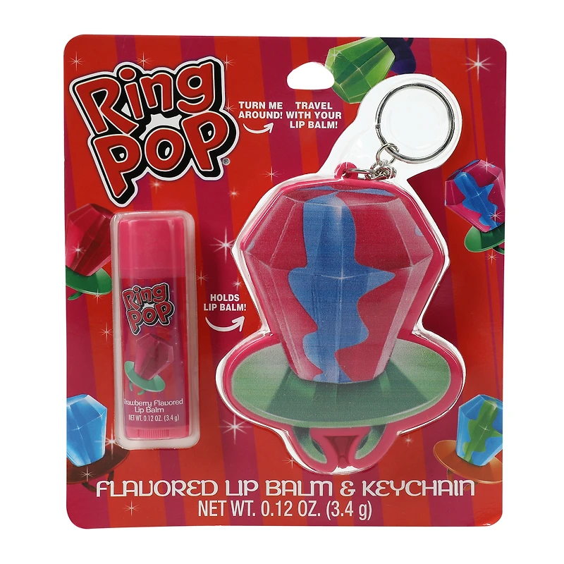 ring pop® flavored lip balm & keychain