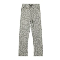 gray cheetah plush lounge pants