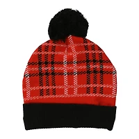 Mickey Mouse plaid pom beanie hat