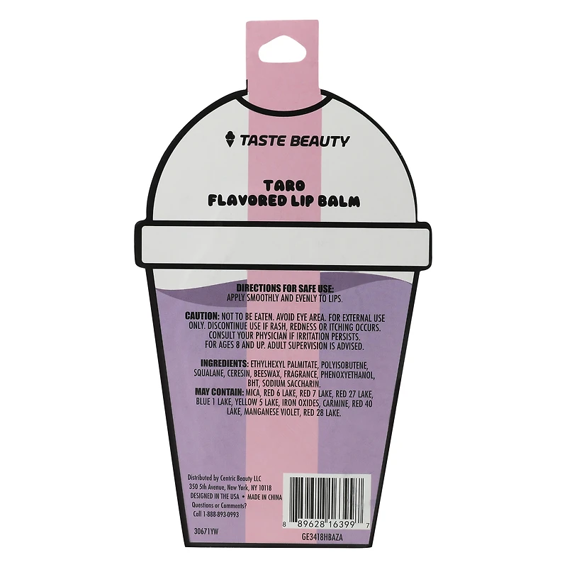 Taste Beauty® Flavored Boba Tea Lip Balm 0.18oz - Taro