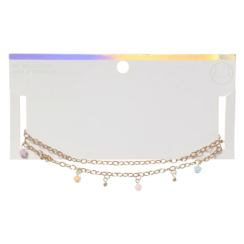 beaded belly chain 33in