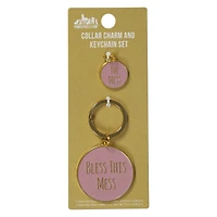 Pet Collar Charm & Keychain Set - Bless This Mess