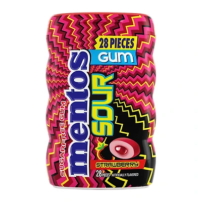 mentos® sour strawberry sugar-free gum 28-piece