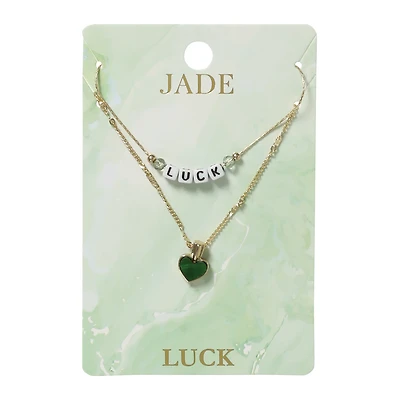 layered crystal necklace 2-piece set