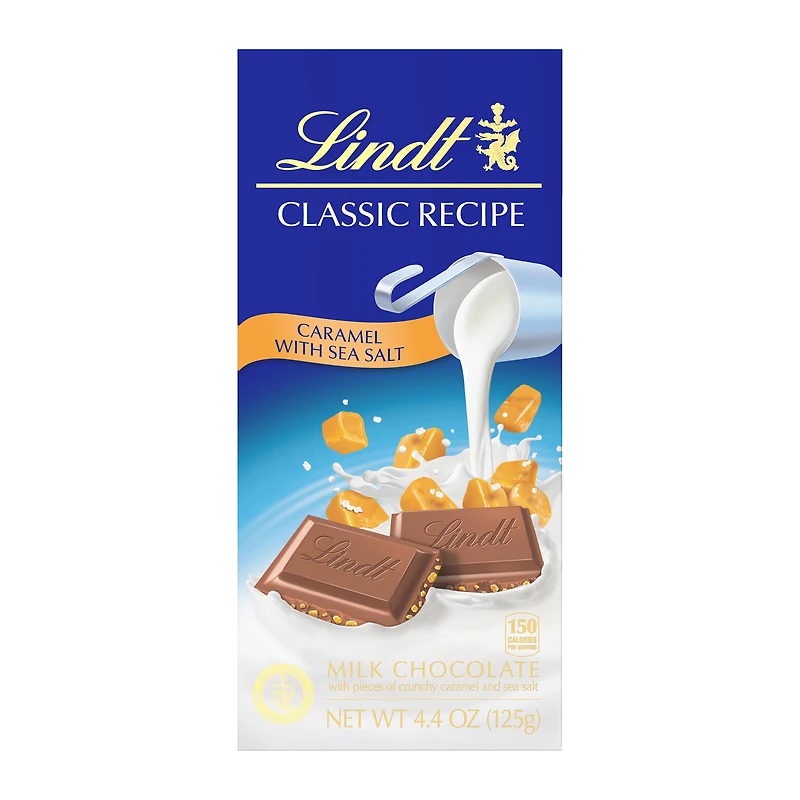 lindt® classic recipe caramel with sea salt milk chocolate bar 4.4oz