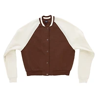 brown bomber varsity jacket
