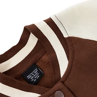 brown bomber varsity jacket