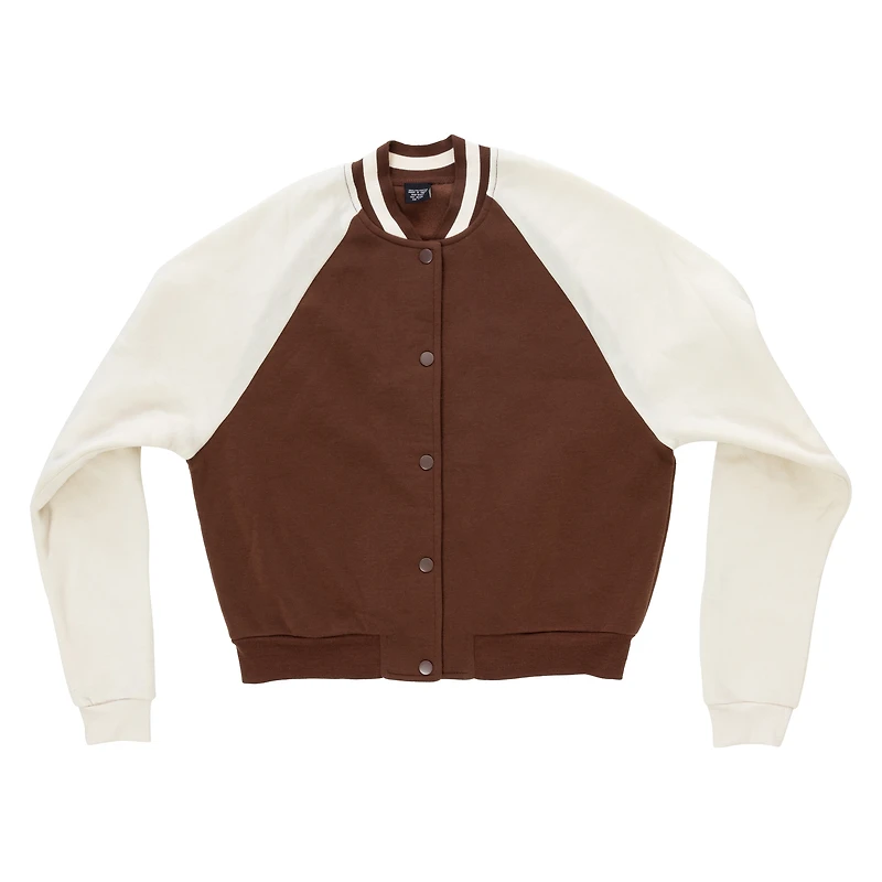 brown bomber varsity jacket