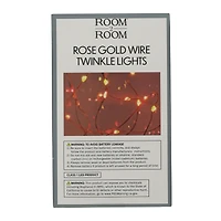 rose gold wire LED string lights 12ft